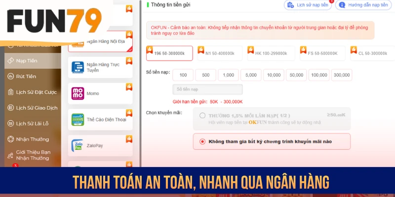 Thanh toán an toàn, nhanh qua ngân hàng