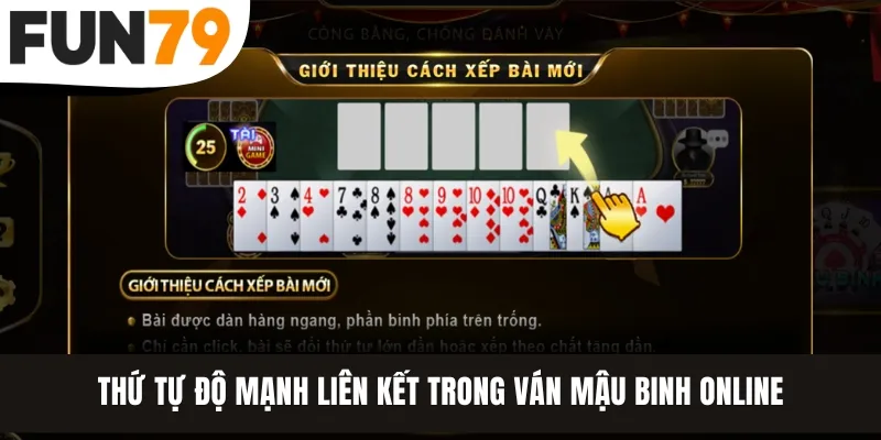 Thứ tự độ mạnh liên kết trong ván Mậu Binh online